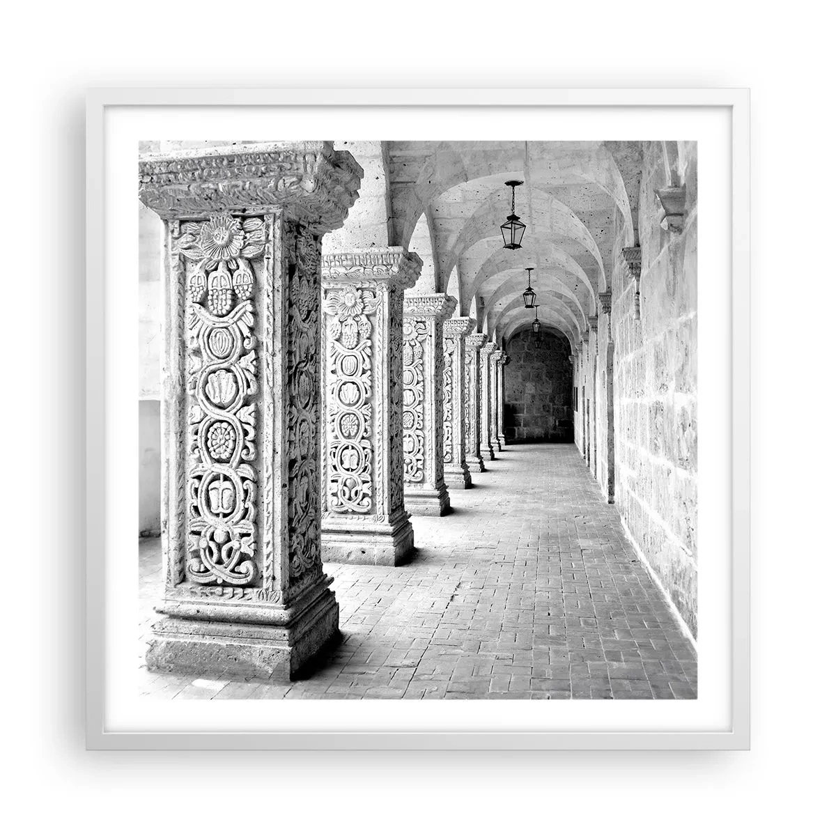 Plakat i hvid ramme - Og hvor går det hen...? - 60x60 cm