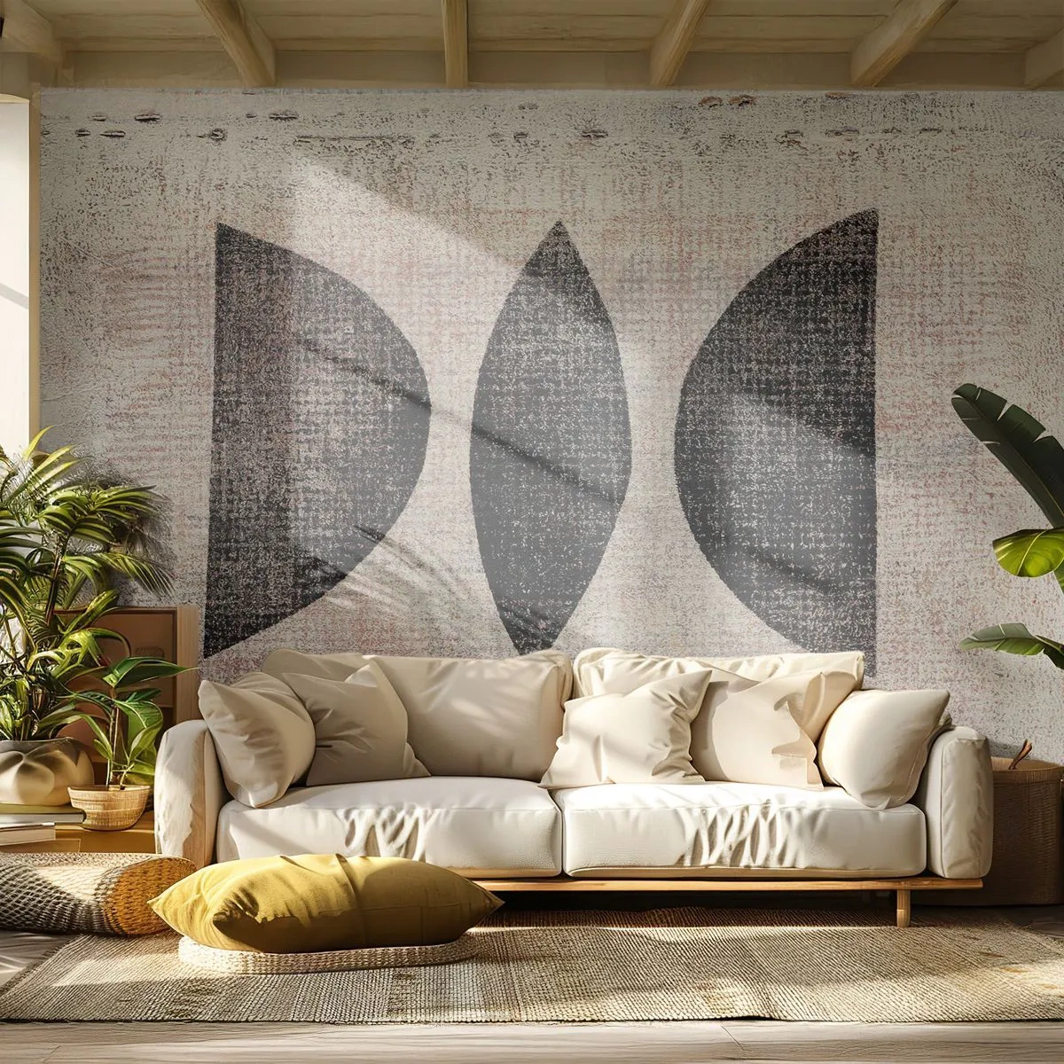 Fototapet Premium Sand - Etnisk abstraktion - Abstraktion, Stykke, Moderne kunst - 350x256 cm