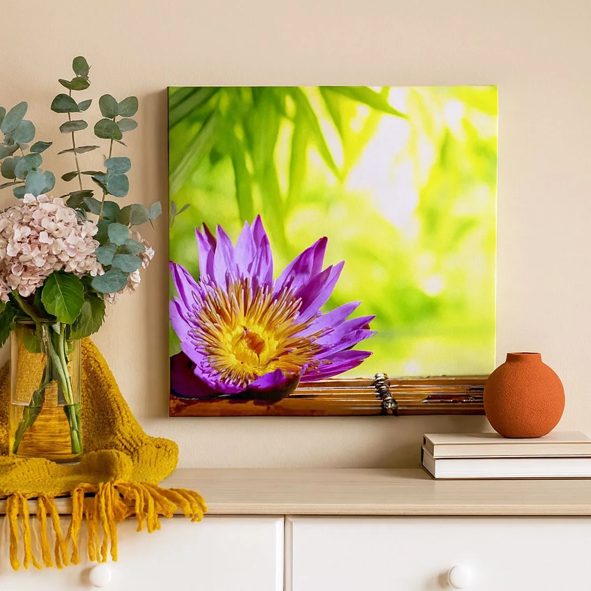 Lærredstryk - Billede på lærred - I det asiatiske solskin - 30x30 cm