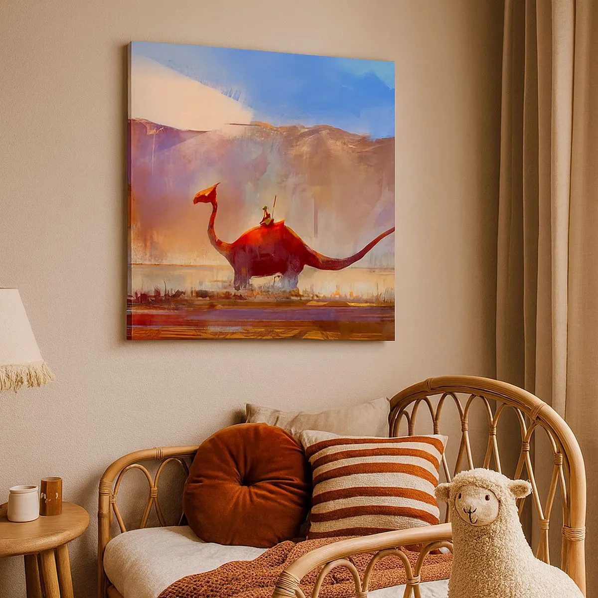 Lærredstryk - Billede på lærred - Hvis de ikke var uddøde - 30x30 cm