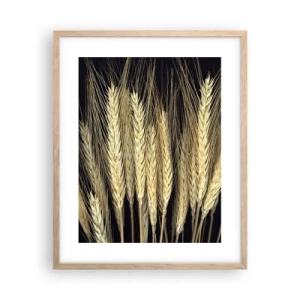 Plakat i ramme af lyst egetræ - Rustik magi - 40x50 cm