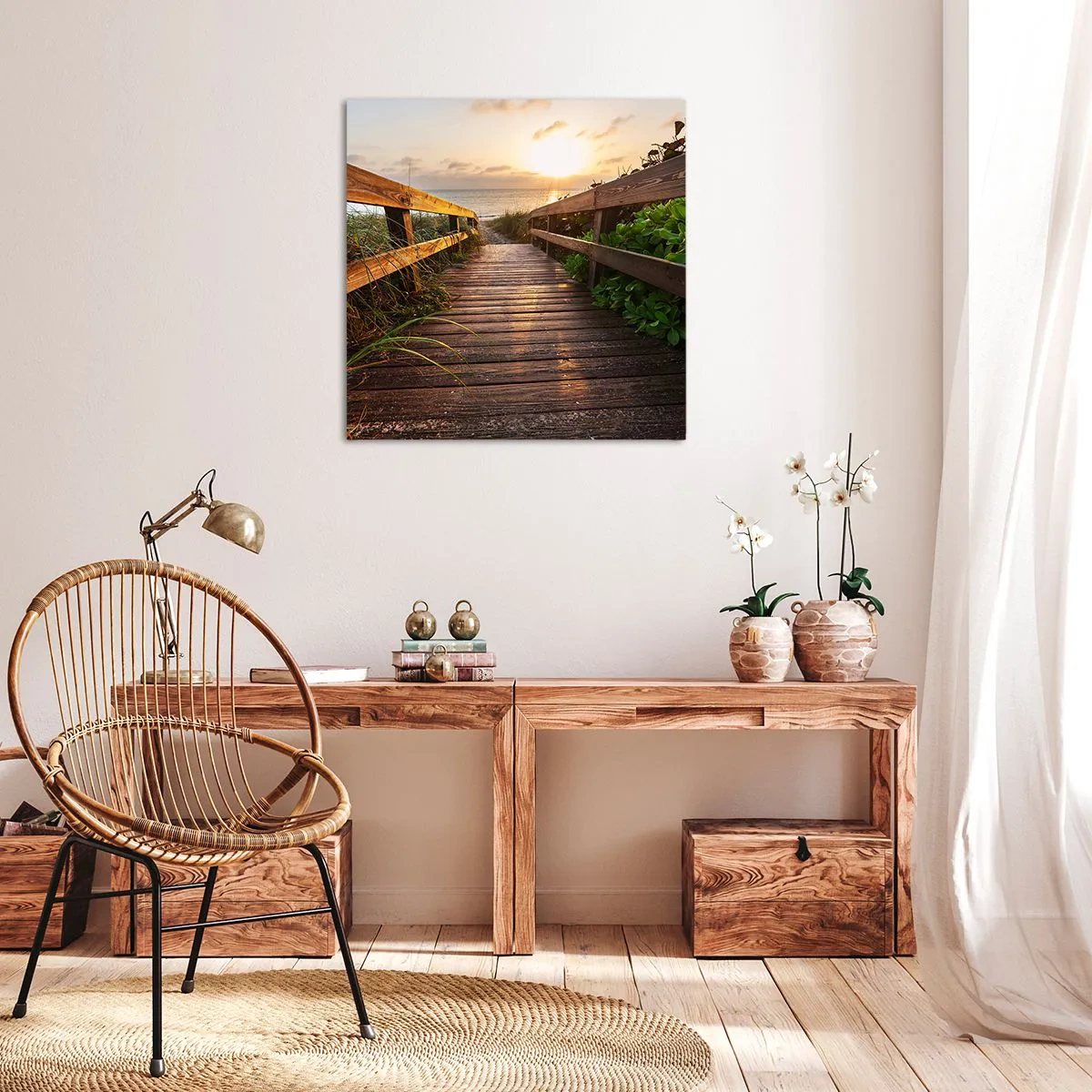 Lærredstryk - Billede på lærred - Og direkte til kysten - 40x40 cm