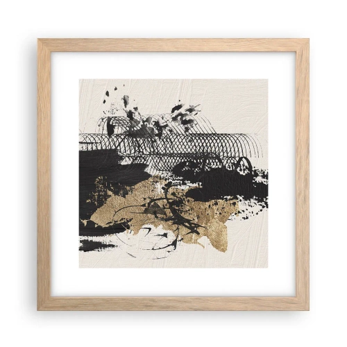 Plakat i ramme af lyst egetræ - Komposition med lidenskab - 30x30 cm
