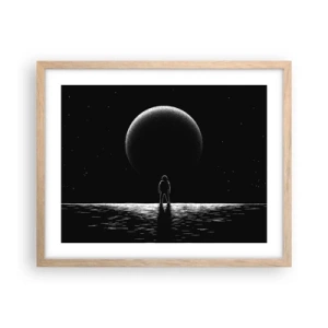 Plakat i ramme af lyst egetræ - Ansigt til ansigt - 50x40 cm