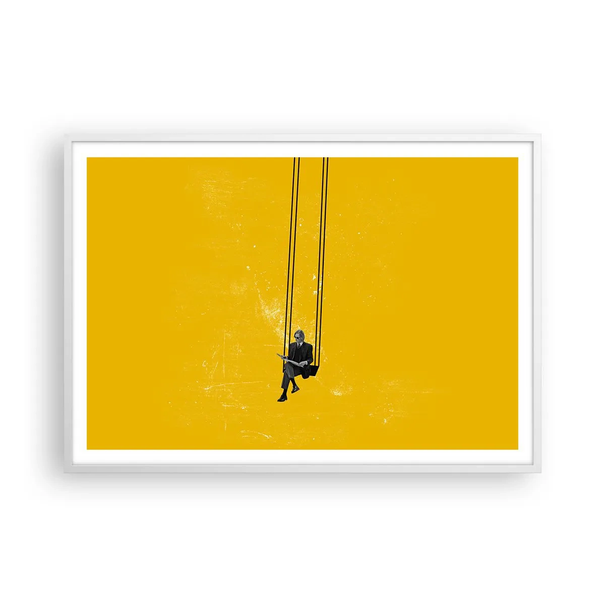 Plakat i hvid ramme - En dag som alle andre - 100x70 cm