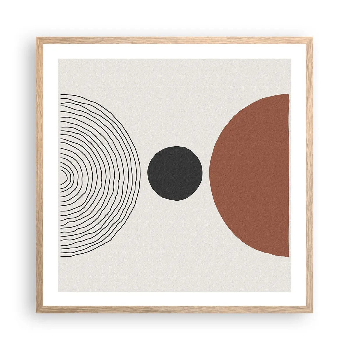 Plakat i ramme af lyst egetræ - I rampelyset - 60x60 cm