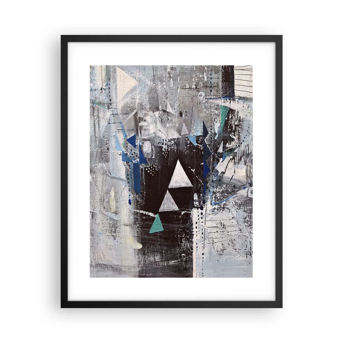 Plakat i sort ramme - Overordnet rækkefølge af trekanter - 40x50 cm