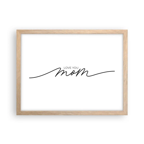 Plakat i ramme af lyst egetræ - Stor følelse - 40x30 cm