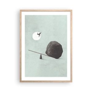 Plakat i ramme af lyst egetræ - En drøm går i opfyldelse - 50x70 cm