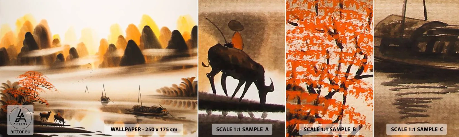 Fototapet Prøve Standard Eco - Længere væk end det fjerne Østen - Kina, Landskab, Asien - 100x30 cm