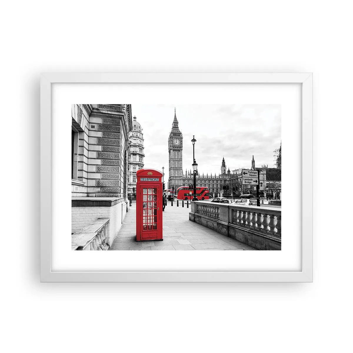 Plakat i hvid ramme - Uden tvivl, London - 40x30 cm