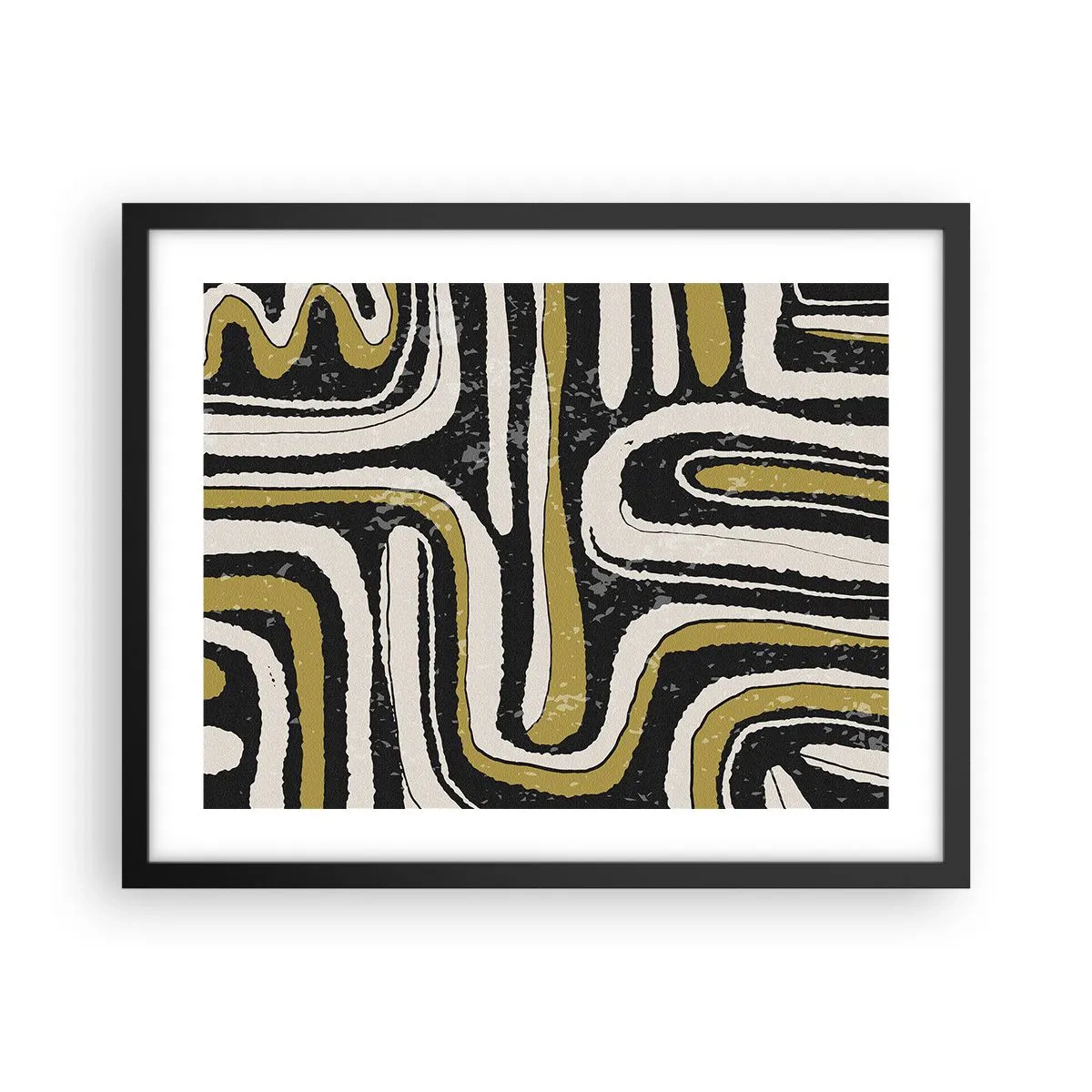 Plakat i sort ramme - Komposition: stier og gyder - 50x40 cm