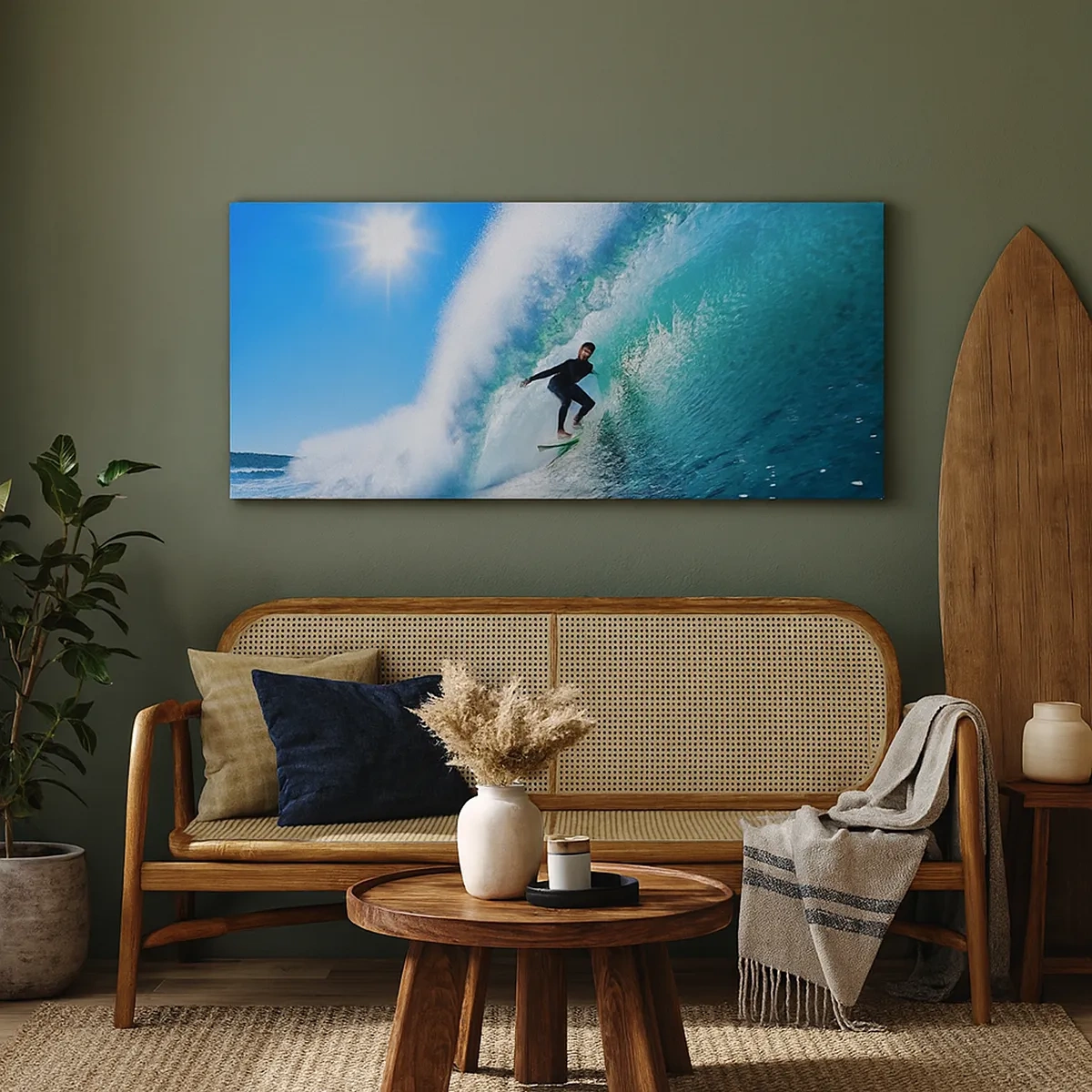 Lærredstryk - Billede på lærred - Gennem den store blå - 30x30 cm