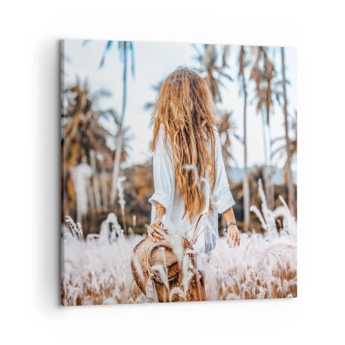 Lærredstryk - Billede på lærred - Født af græsdun - 50x50 cm