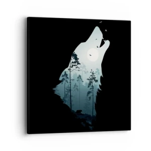 Lærredstryk - Billede på lærred - Skovnattens stemme - 40x40 cm