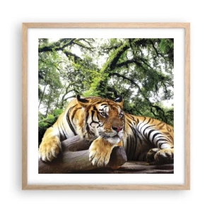 Plakat i ramme af lyst egetræ - Med venlig hilsen - 50x50 cm