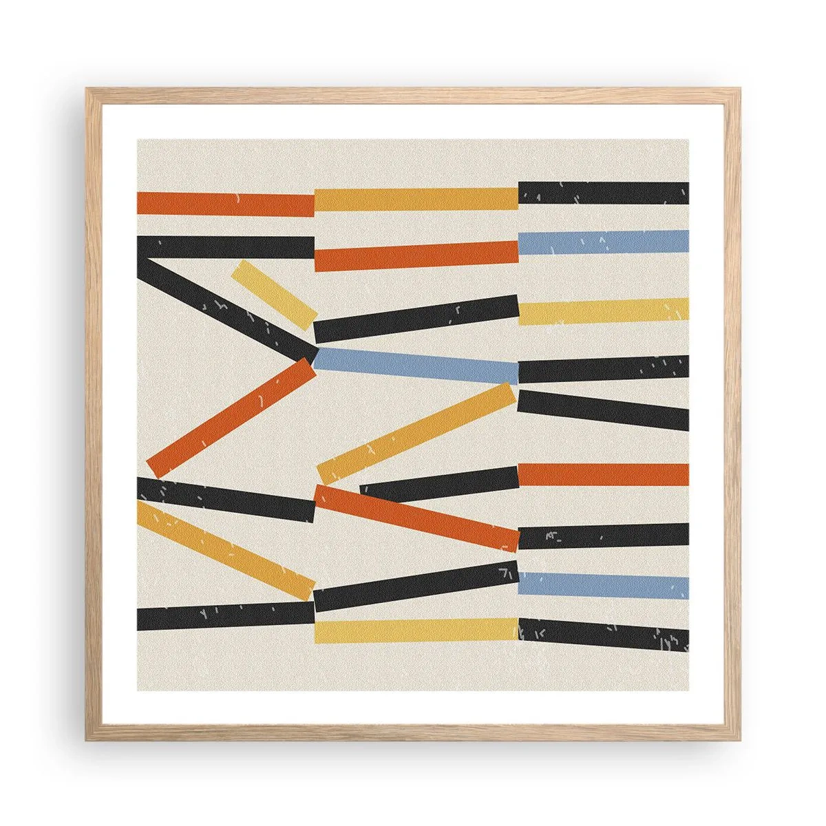 Plakat i ramme af lyst egetræ - Vandret komposition - 60x60 cm