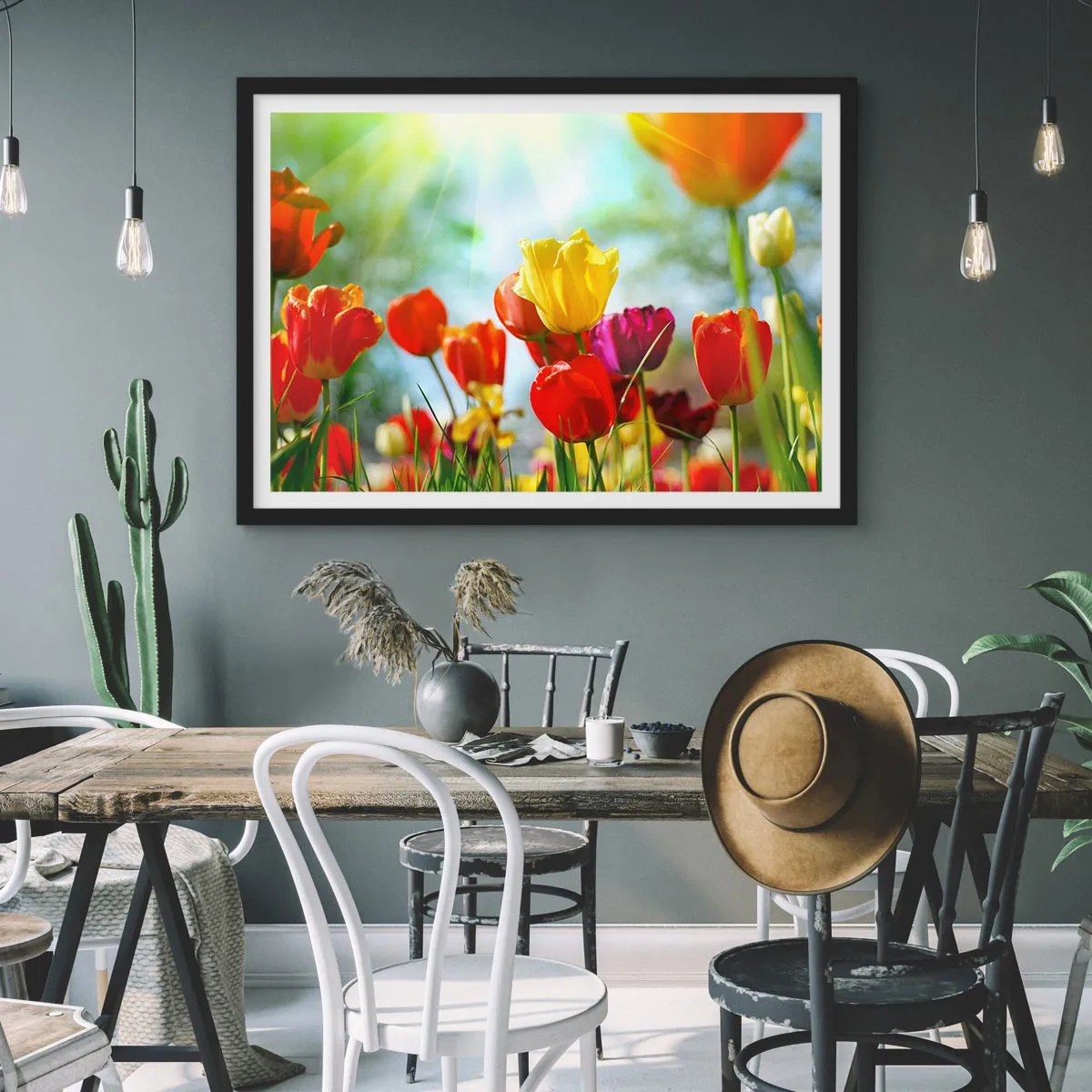 Plakat i sort ramme - Alle solens farver - 70x50 cm