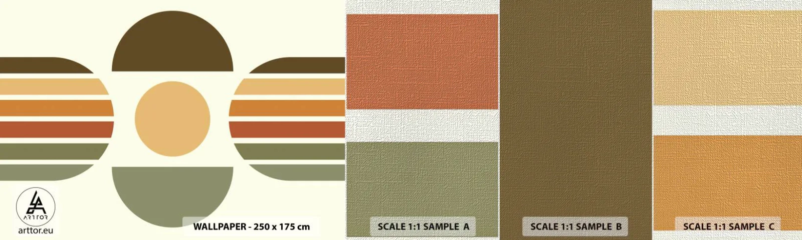 Prøve Fototapet Premium Canvas - I jordfarver - Abstraktion, Stykke, Grafik - 100x30 cm