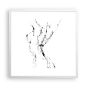 Plakat i hvid ramme - Smuk og stærk - 60x60 cm
