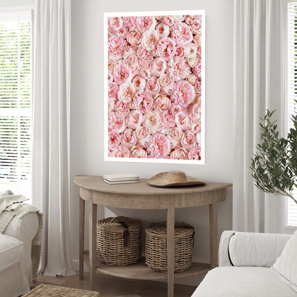 Plakat - Overstrøet med roser - 50x70 cm