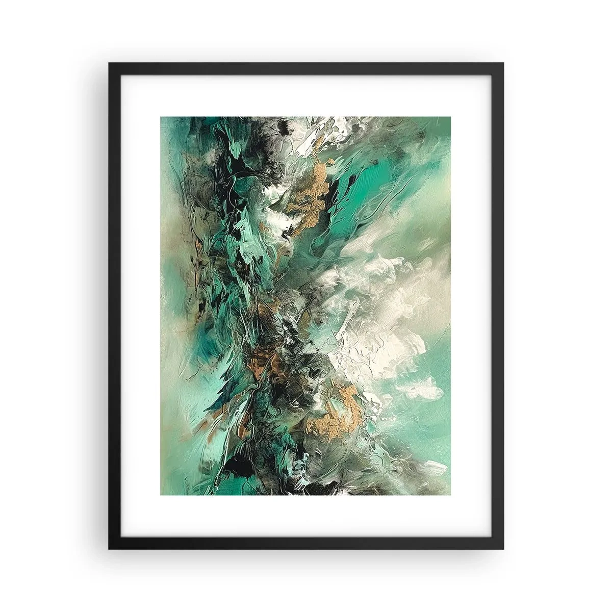 Plakat i sort ramme - Smaragdsort byld - 40x50 cm