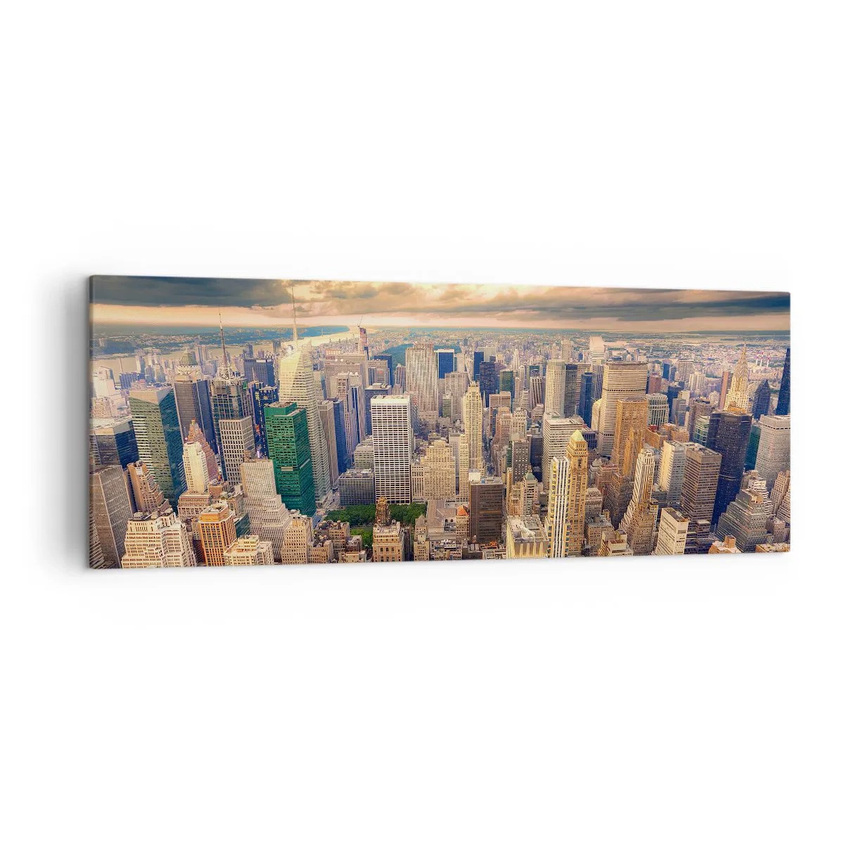 Lærredstryk - Billede på lærred - En forgyldt metropol - 140x50 cm