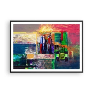 Plakat i sort ramme - Forhold og følelser - 100x70 cm