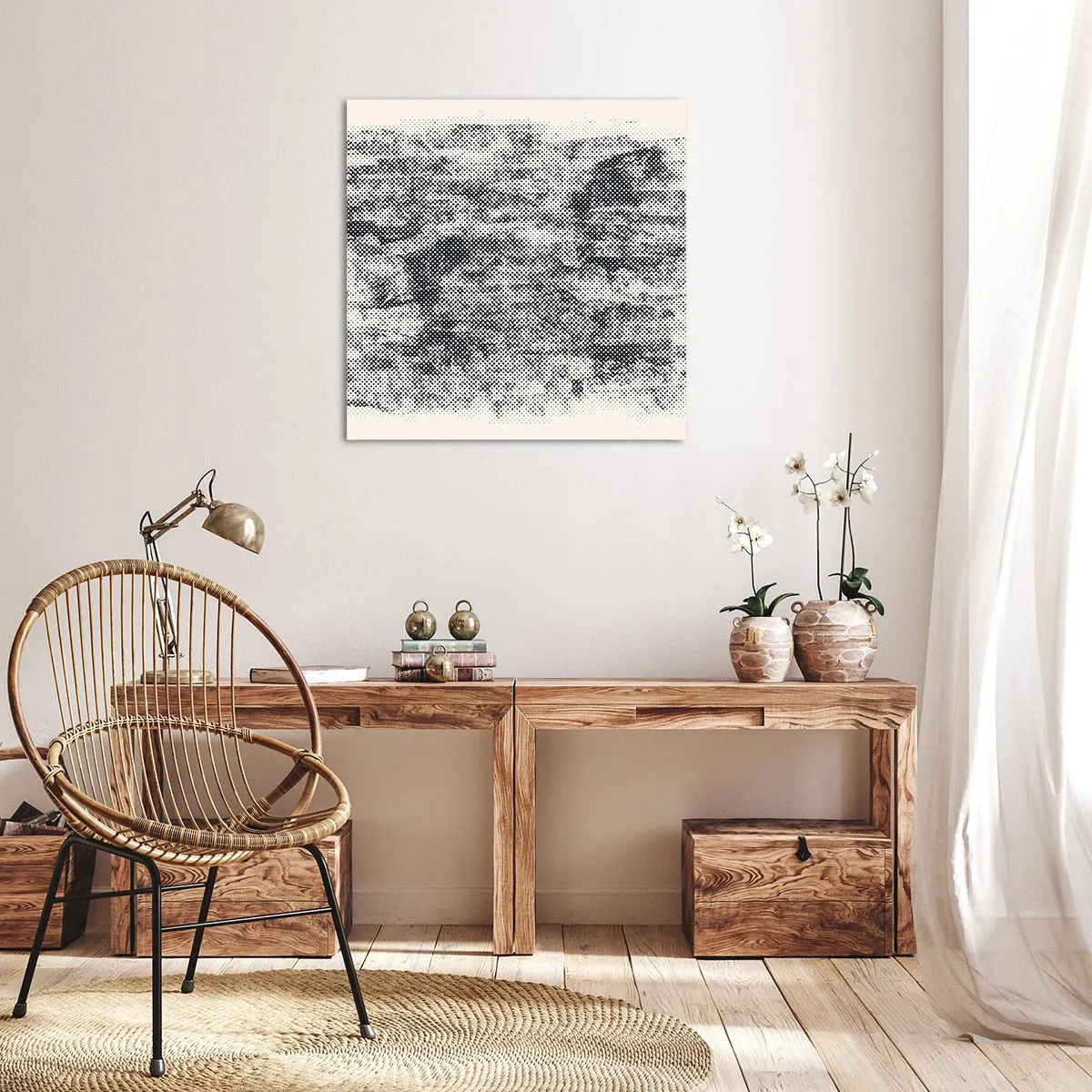 Lærredstryk - Billede på lærred - Tågeagtig sammensætning - 40x40 cm