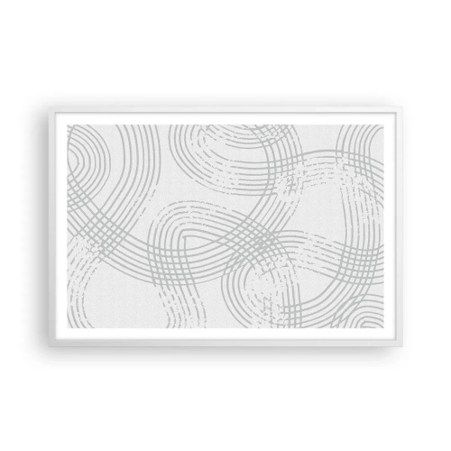 Plakat i hvid ramme - Der er ingen lige vej - 91x61 cm