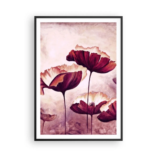 Plakat i sort ramme - Rød og hvid flage - 70x100 cm