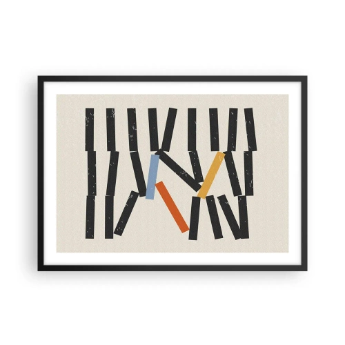Plakat i sort ramme - Dominoer - komposition - 70x50 cm