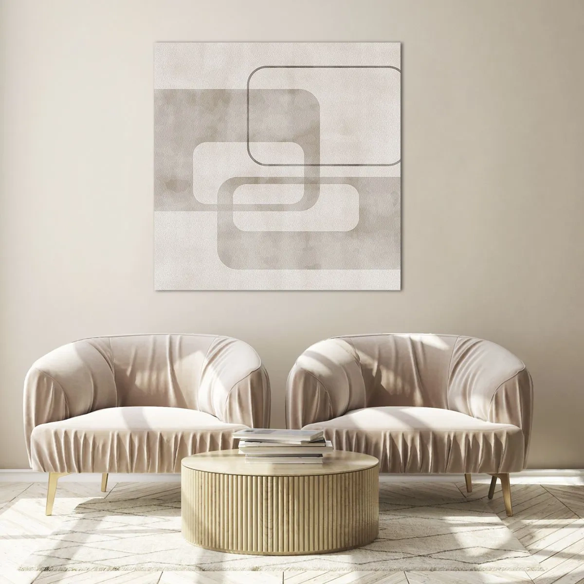 Billede på glas - Geometrisk fuga - 70x70 cm