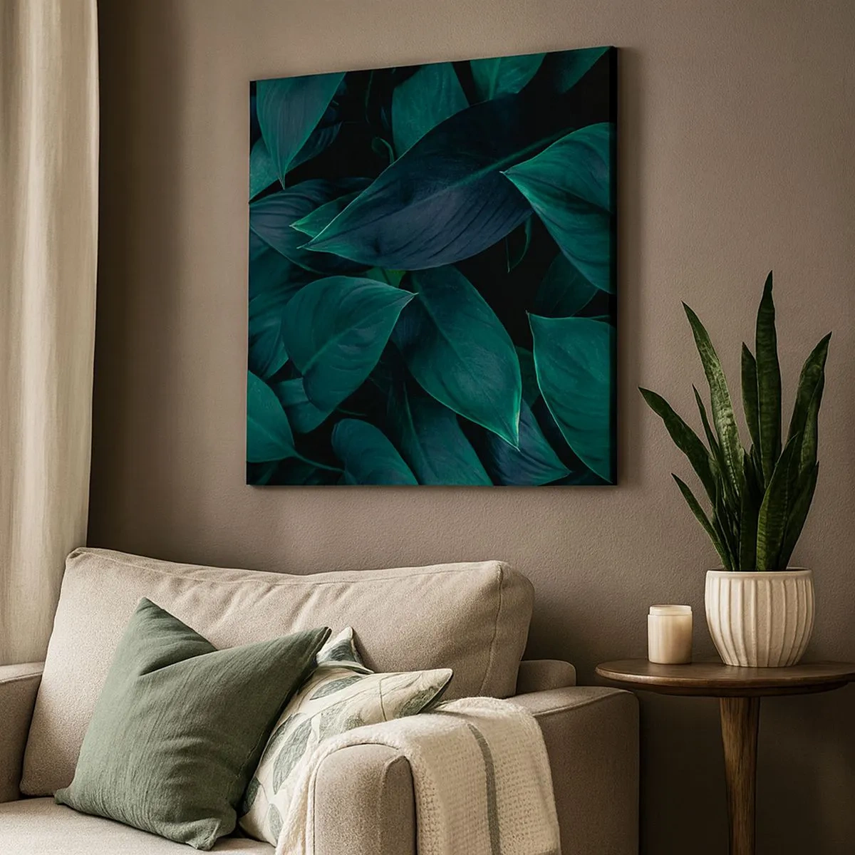 Lærredstryk - Billede på lærred - Grønt i sig selv - 30x30 cm