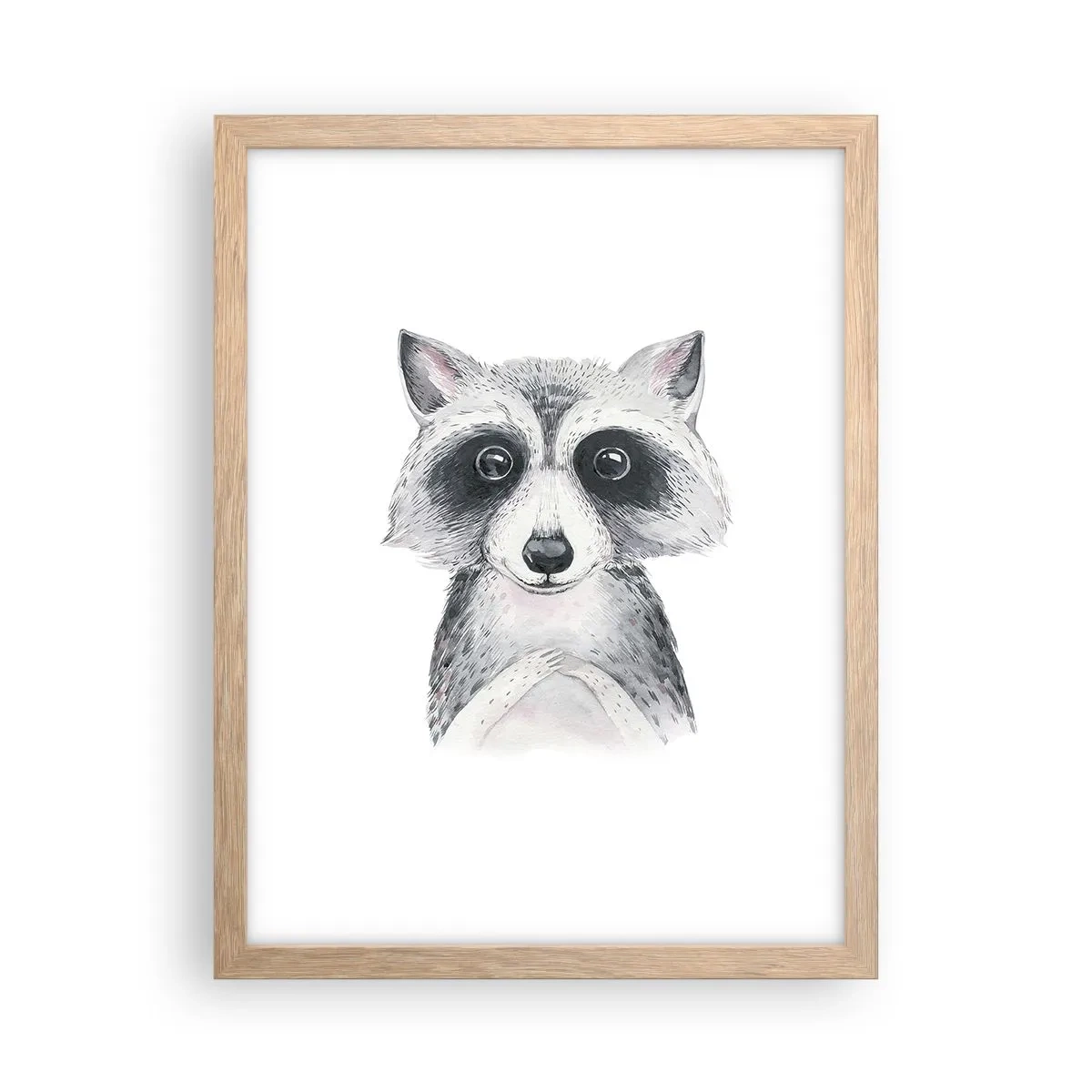 Plakat i ramme af lyst egetræ - Et øjeblik til at trække på skuldrene - 30x40 cm