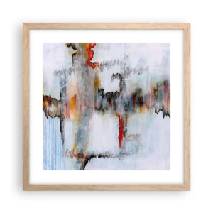 Plakat i ramme af lyst egetræ - En pind på vandet - 40x40 cm