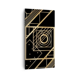 Lærredstryk - Billede på lærred - Gylden geometri - 55x100 cm