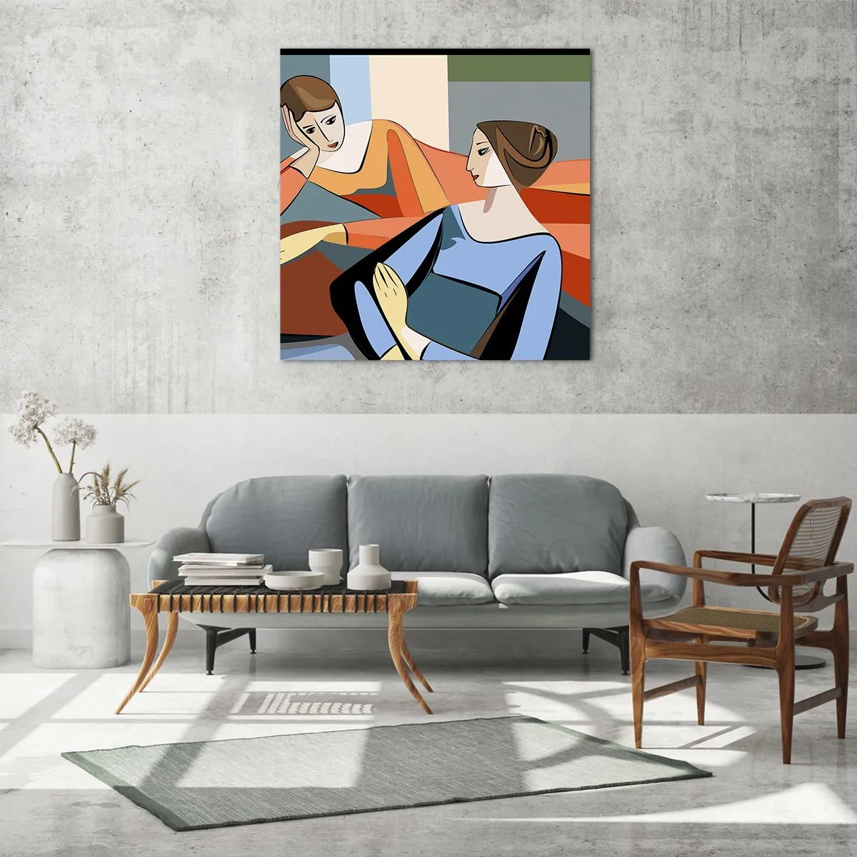 Billede på glas - Et øjeblik af fortrolighed - 30x30 cm