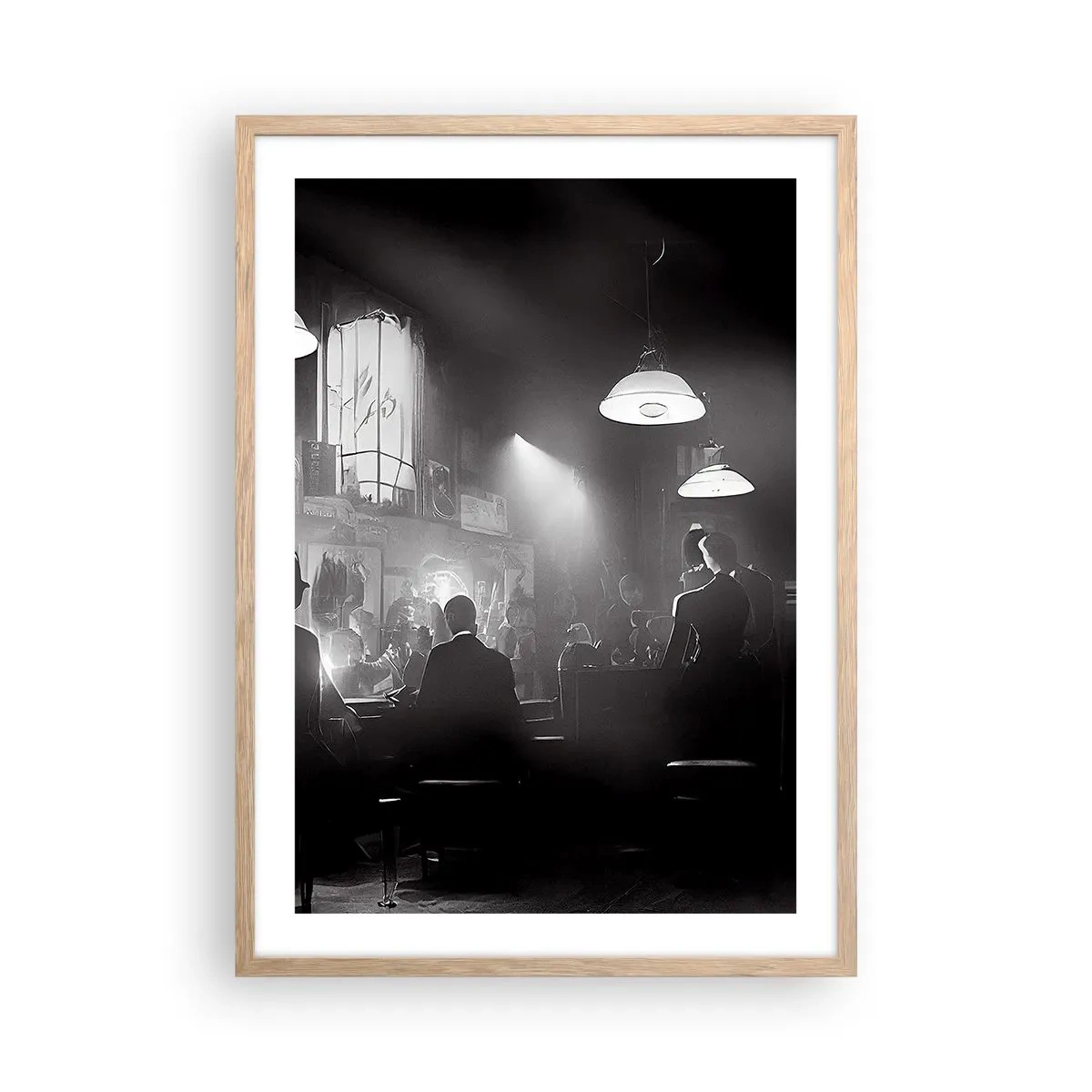 Plakat i ramme af lyst egetræ - I en jazzet stemning - 50x70 cm