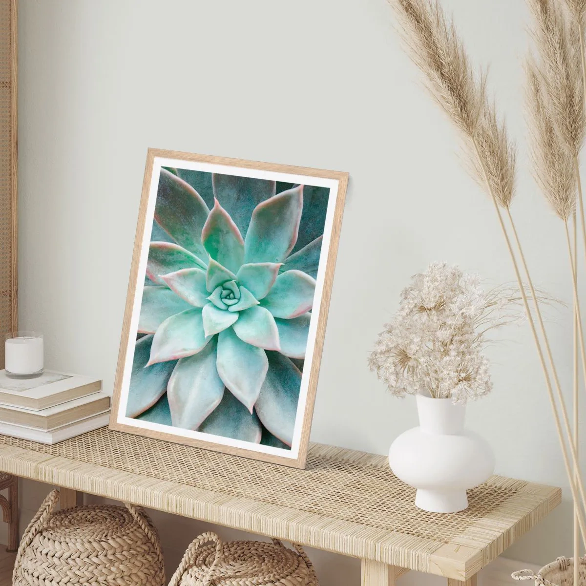 Plakat i ramme af lyst egetræ - Hjertet af ørkenen - 61x91 cm