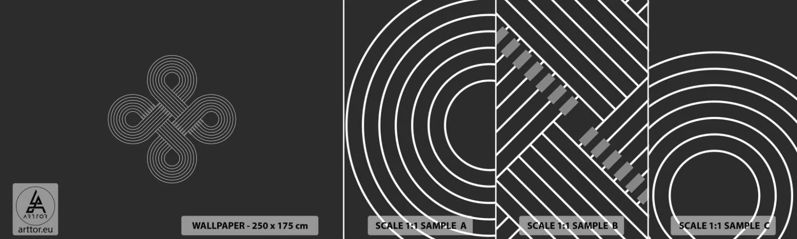 Fototapet Prøve Standard Eco - I den keltiske ånd - Abstraktion, Stykke, Minimalisme - 100x30 cm