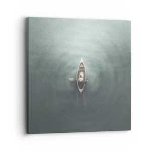 Lærredstryk - Billede på lærred - På tværs af en månelyst sø - 30x30 cm