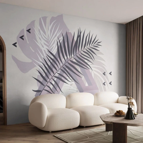 Fototapet Selvklæbende Deluxe Sticker - Skygge af en skygge - Grafik, Palmeblad, Stykke - 450x315 cm