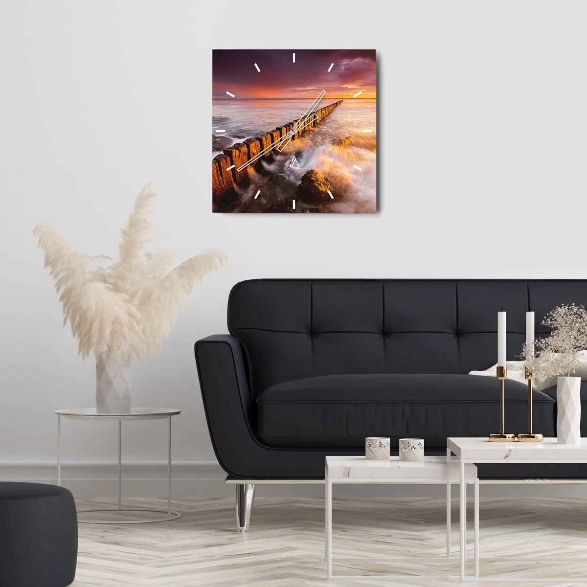 Vægur, Uret - Bølgernes blidhed - 40x40 cm