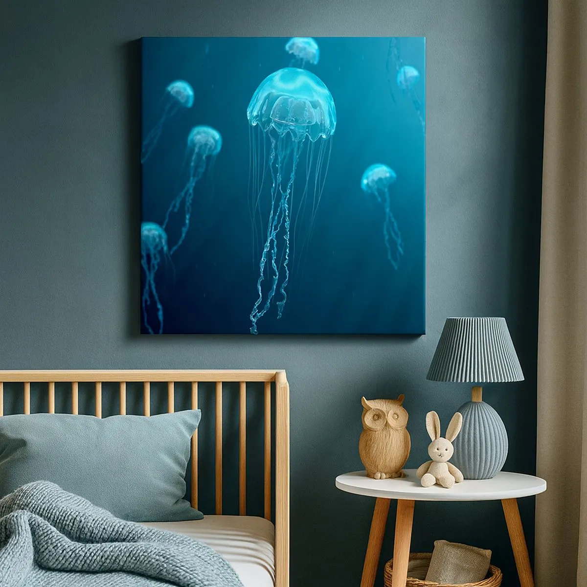 Lærredstryk - Billede på lærred - Havets dans - 30x30 cm