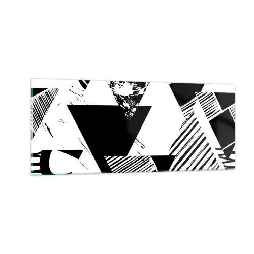 Billede på glas - Regn af trekanter - 100x40 cm