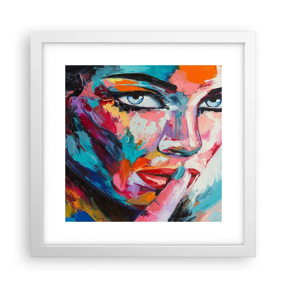 Plakat i hvid ramme - Vores første hemmelighed - 30x30 cm