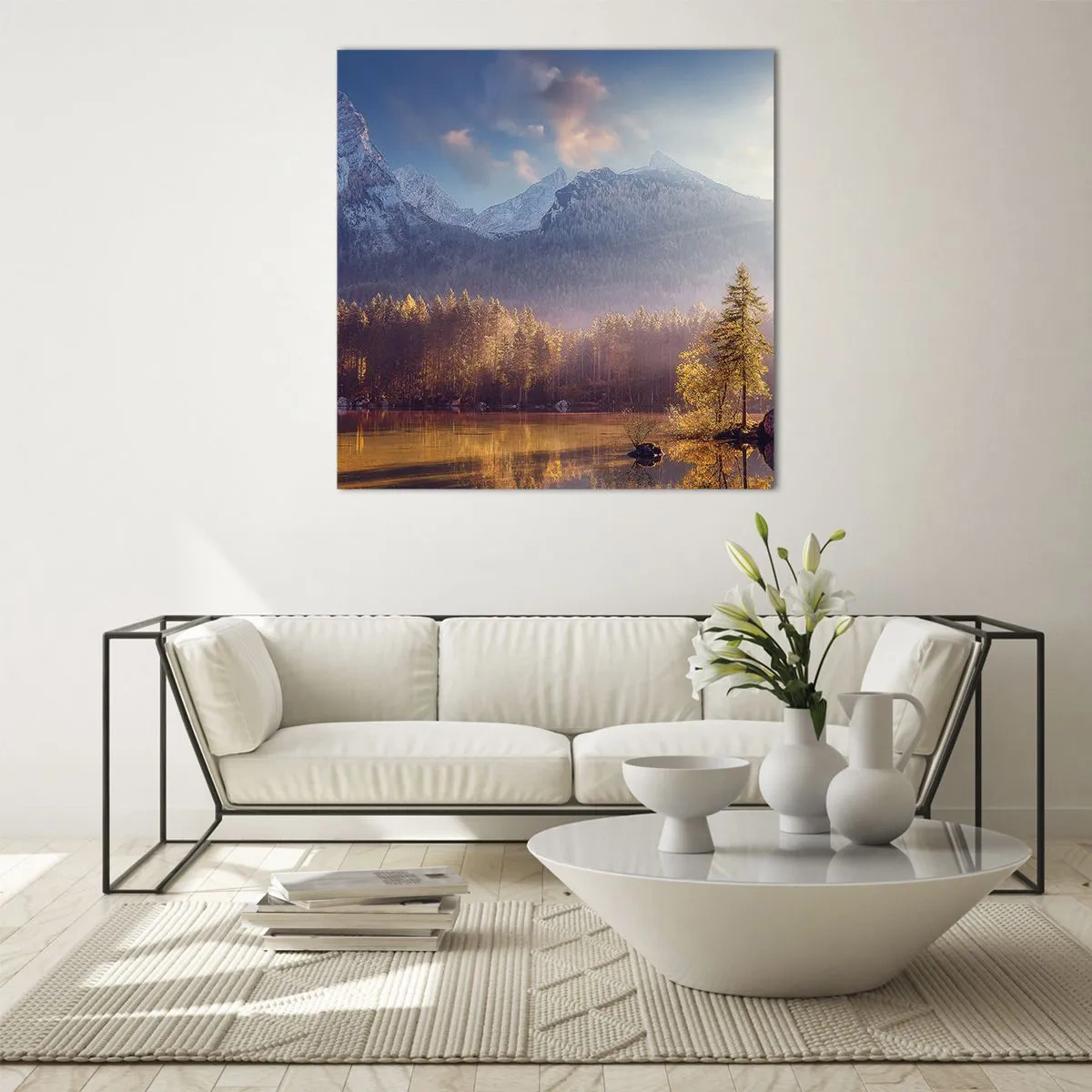 Billede på glas - I bjerge og dale - 30x30 cm