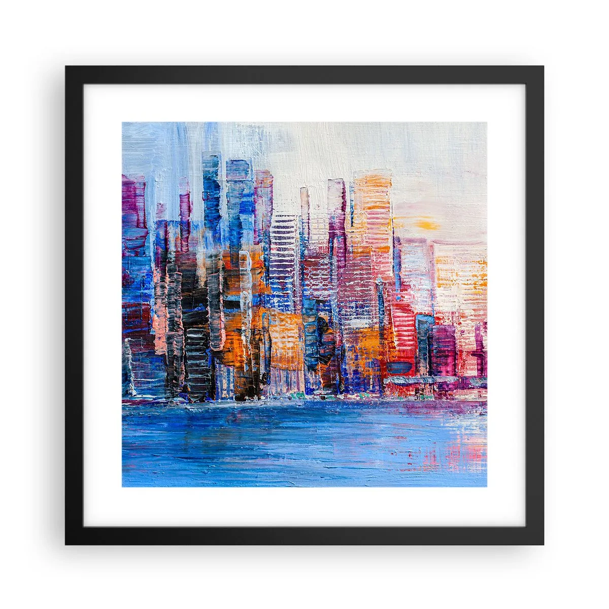 Plakat i sort ramme - En glad metropol - 40x40 cm
