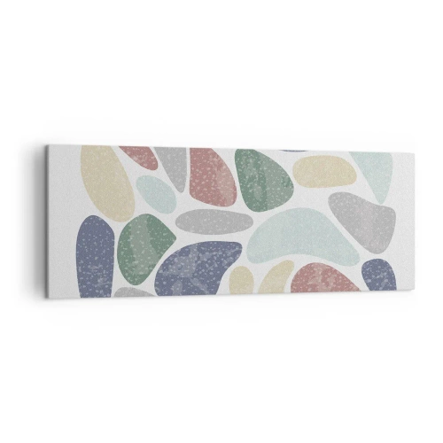 Lærredstryk - Billede på lærred - Mosaik af pulveriserede farver - 140x50 cm